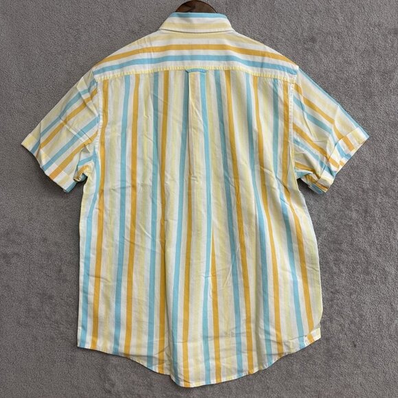 NWOT LANDS' END Men's Lands' End Traditional Fit Striped Short sleeve Button dow - Picture 2 of 7